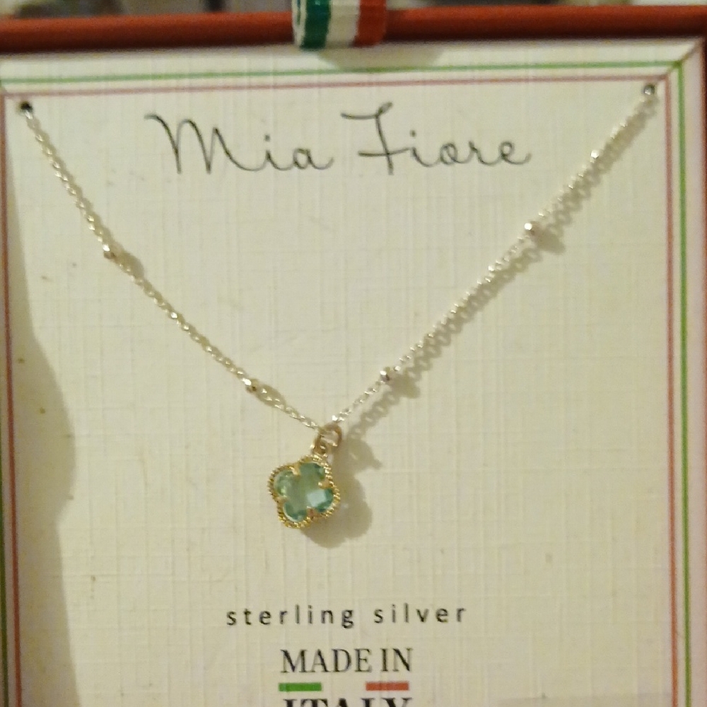 Kohl's Sterling Silver Necklace with Blue Pendant